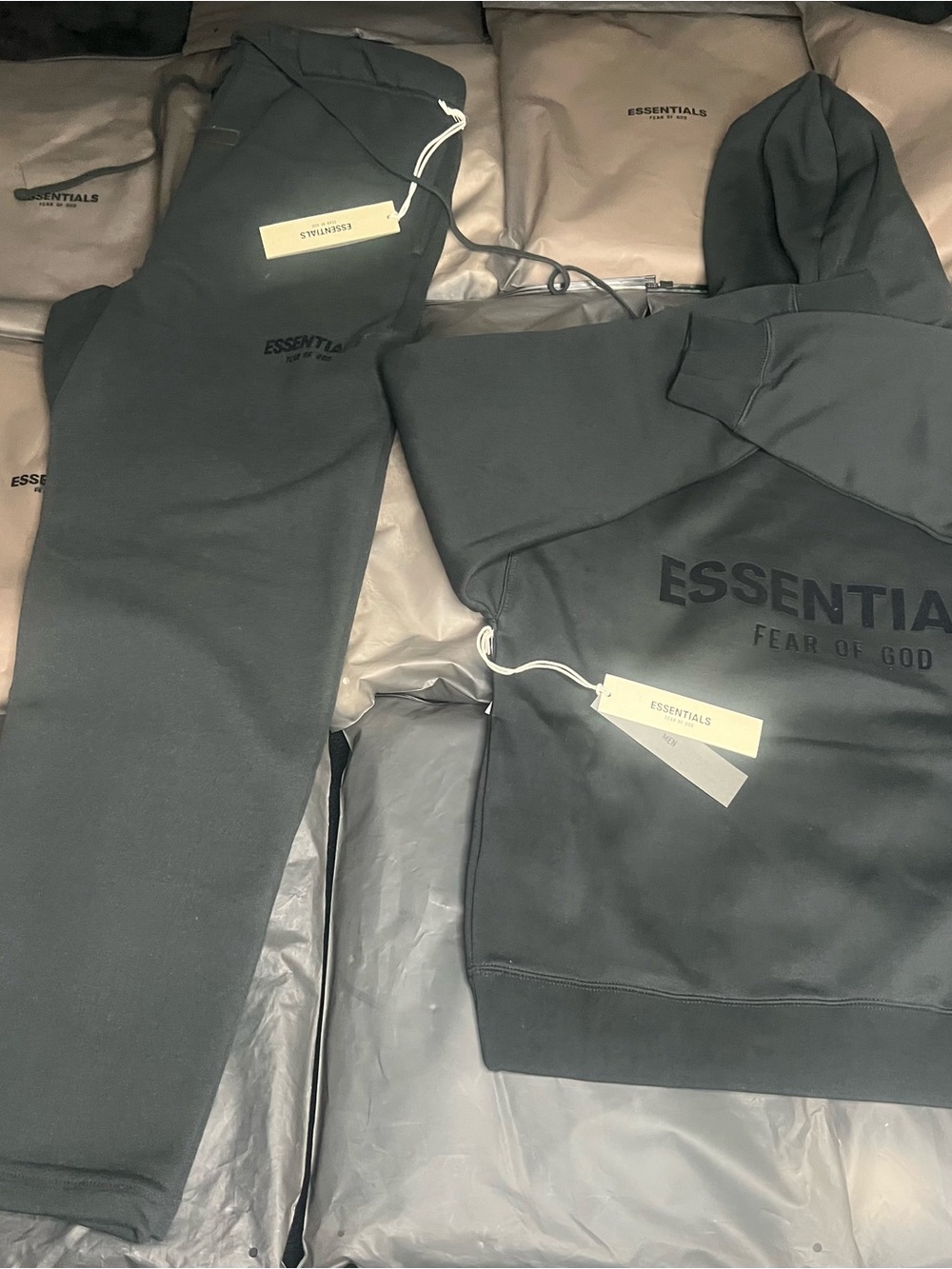 Essentials Black Crewneck Sweatshirt with Subtle Logo - Picture 3 of 4